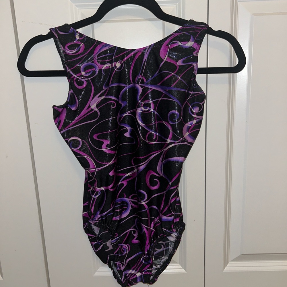 Small Purple & Black Gymnastics Leotard